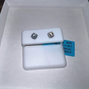 0.85 Carat Moissanite Sterling Silver Earrings